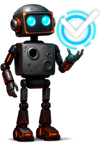 Robot analizando rendimiento, soporte, seguridad y precios de servicios de hosting en Chile